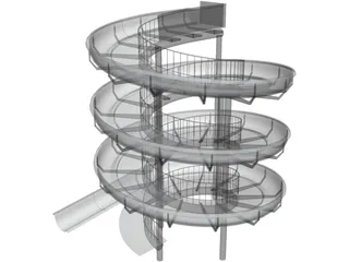 Water Slide 3D Model preview