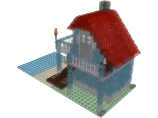 Strandhaus Lego 3D Model preview