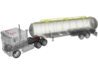 Kenworth K100 Tanker 5-axle 3D Model preview