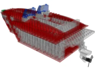 Lego Yacht 3D Model preview