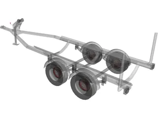 Boat Trailer 3D Model preview