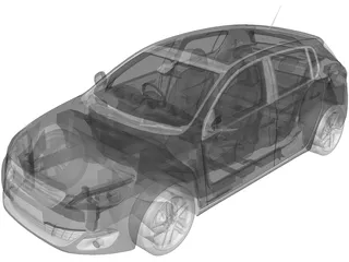Peugeot 308 (2014) 3D Model preview