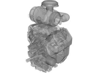 Kohler V Twin Engine 25hp 3D Model preview
