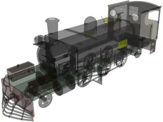 Narrow Gauge Steam Locomotive 3D Model preview