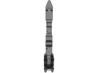 H2B Rocket 3D Model preview