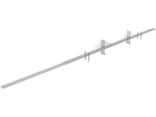 Benjamin Franklin Bridge 3D Model preview