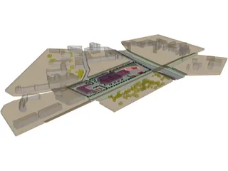 School Building 3D Model preview