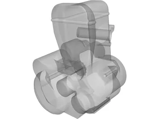 Suzuki DR-Z 400 Engine 3D Model preview