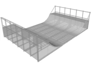 Skateboard Miniramp 3D Model preview