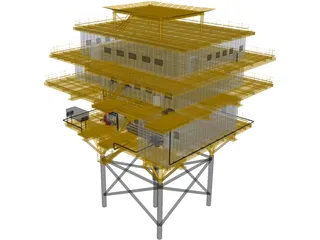 Oil Platform 3D Model preview