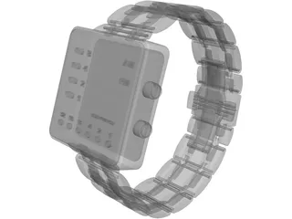 Binary Watch 3D Model preview