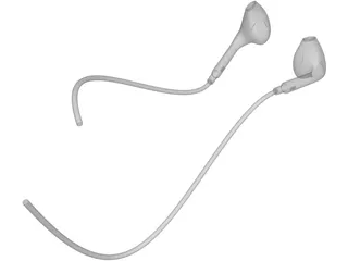 Apple iPhone 5 Earbuds 3D Model preview