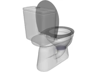 Ceramic Toilet 3D Model preview