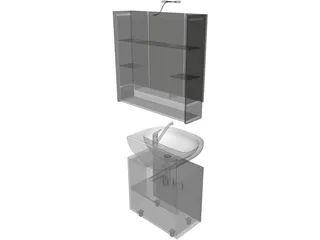 Sink with Mirror 3D Model preview