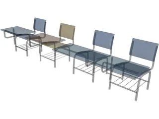 School Chairs 3D Model preview