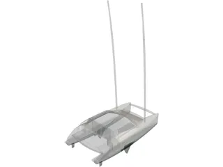 Sailing Catamaran 3D Model preview