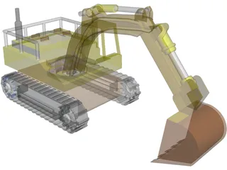 Excavator 3D Model preview