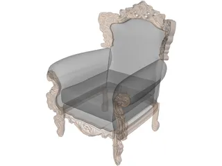 Neo Classical Armchair 3D Model preview