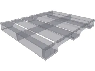 Wooden Pallet 40W x 48D 3D Model preview