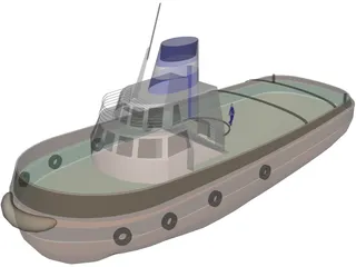 Harbour Tug 3D Model preview