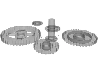 Gear Wheels 3D Model preview