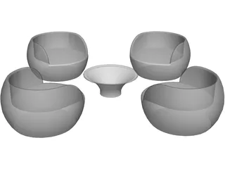 Knoll Living 3D Model preview