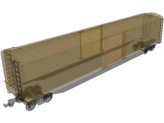 Cattle Train Section 3D Model preview