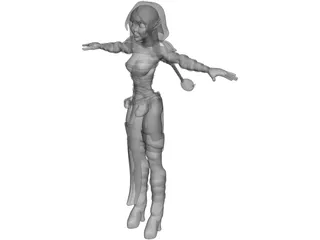 Elf Female 3D Model preview