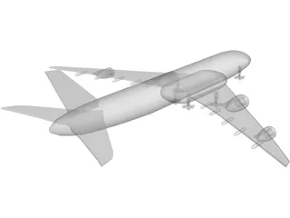 Boeing 744 Qantas 3D Model preview