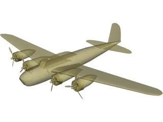 Boeing B-17D Flying Fortress 3D Model preview