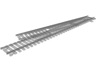 Railway Line [+Sleeper and Switch] 3D Model preview