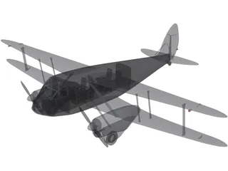 de Havilland D.H.89A Dragon Rapide 3D Model preview
