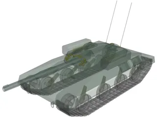 Tank Missile Armed 3D Model preview