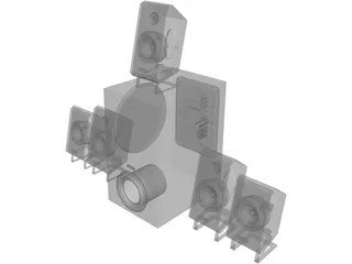 Creative Inspire T5400 Speakers 3D Model preview
