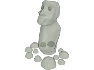 Easter Island Statue 3D Model preview