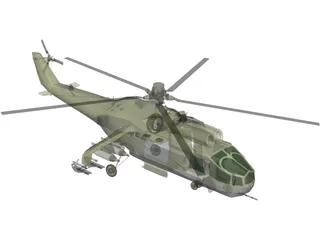 Mil Mi-24 Hind B 3D Model preview