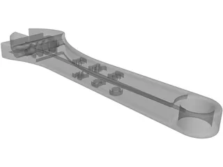 Adjustable Wrench 3D Model preview