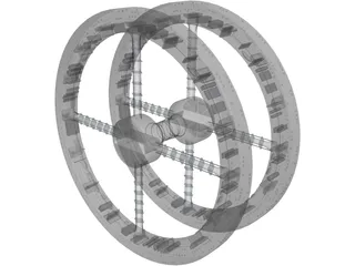 2001 Spacestation Finished 3D Model preview