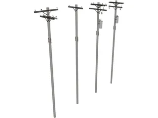 Electrical Post Array 3D Model preview