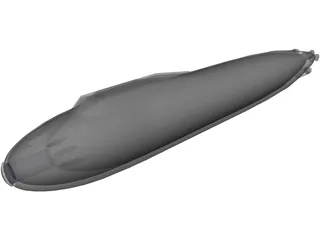 Supercavitating Submarine Concept 3D Model preview