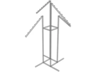 Waterfall Garment Rack 3D Model preview