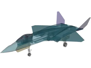 YF-23 Military Fighter Jet 3D Model preview