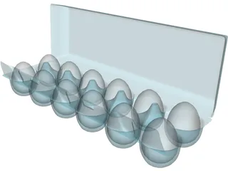 Dozen Eggs Carton 3D Model preview