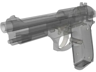 Beretta Articulated 3D Model preview