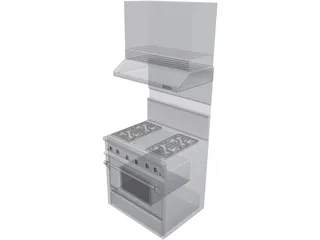 Jenn-Air Gas Range 3D Model preview