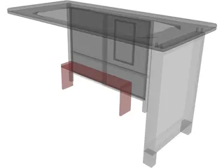 Bus Shelter 3D Model preview