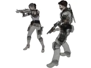 Special Team Resident Evil Character 3D Model preview