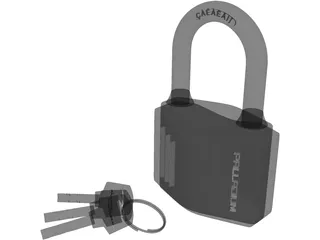 Lock Pad with Keys 3D Model preview