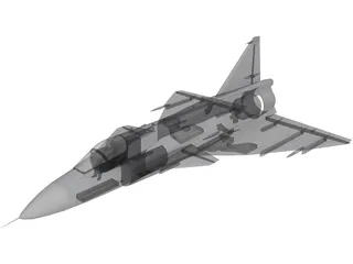 Saab-37 Viggen 3D Model preview