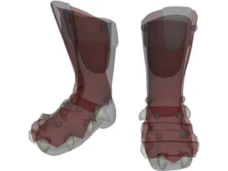 Red Dragon Boots 3D Model preview